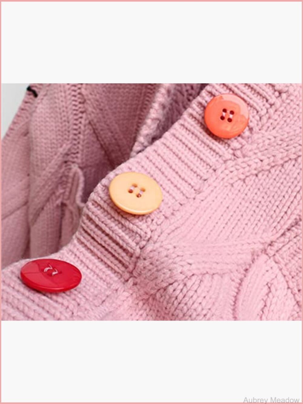 Chunky Cable Knit Cardigan Embroidery Button Down Sweater Jacket - Picture 5 of 6